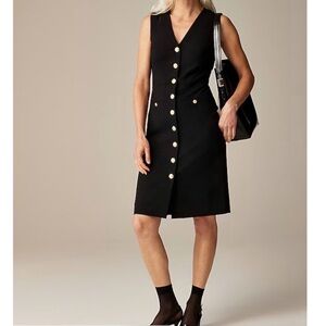 J. CREW Buttoned sheath dress in Italian stretch wool blend CD370